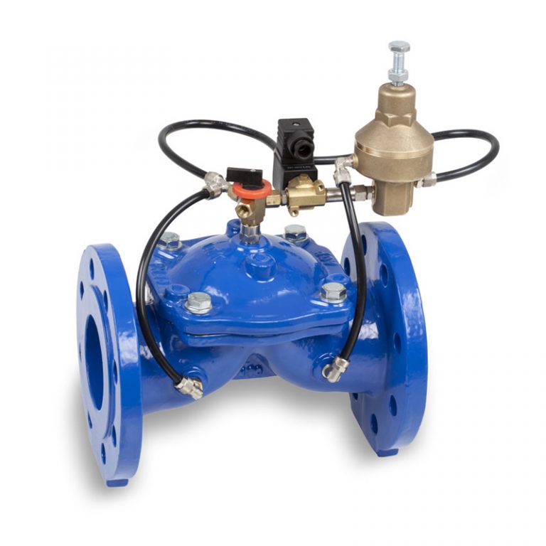 Electroválvula con bridas reductora de presión